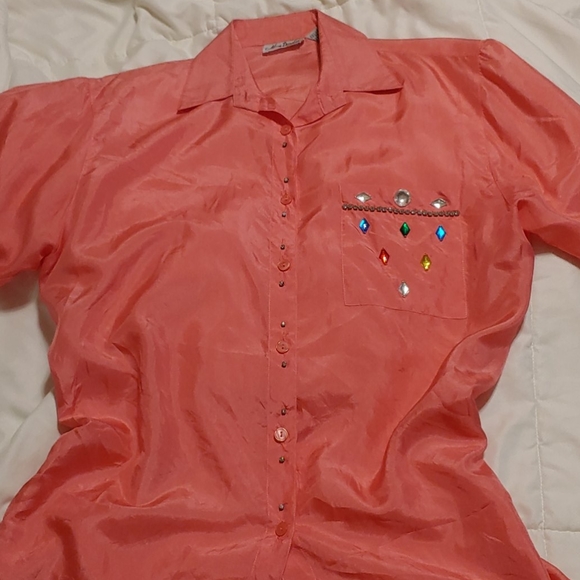 Vintage Rhinestone Button Down - Picture 1 of 6